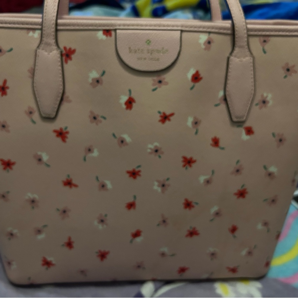 Kate Spade Beige Floral Tote Bag